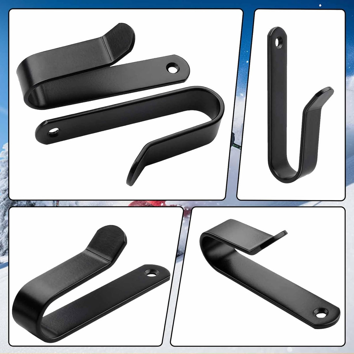 Snowboard & Skateboard Wall Mount Rack - Heavy Duty, Adjustable Display Hooks