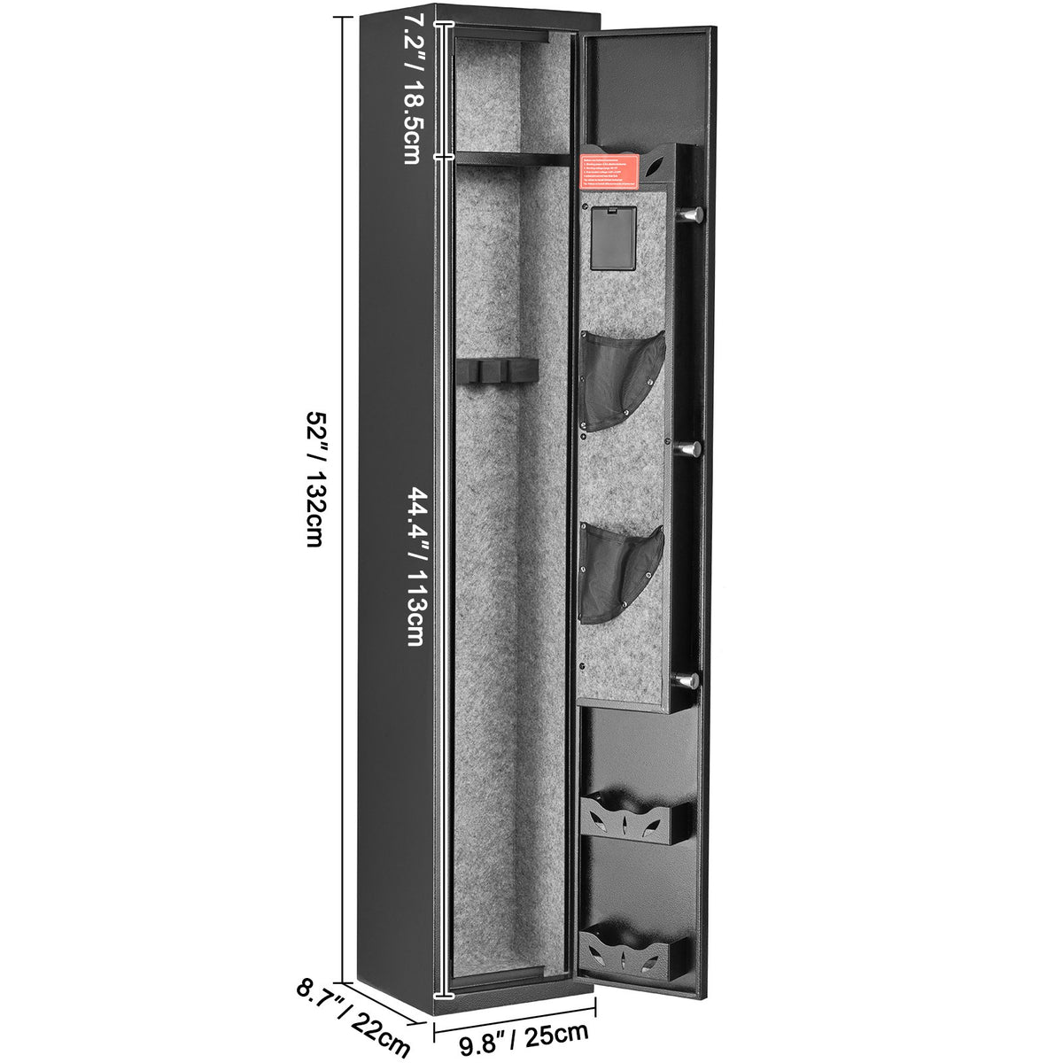 Gun Safe with Digital Keypad & Lock, Holds 2 Rifles & 4 Pistols
