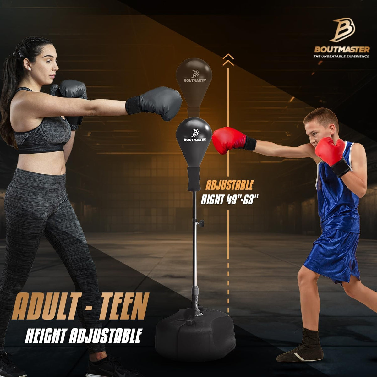 Adjustable Standing Punching Bag for Boxing & MMA Training - Stress Relief Fitness Equipment