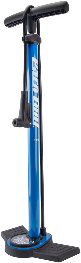 Floor Pump with Gauge 160 PSI for Bikes - Universal Presta & Schrader Compatibility - Blue