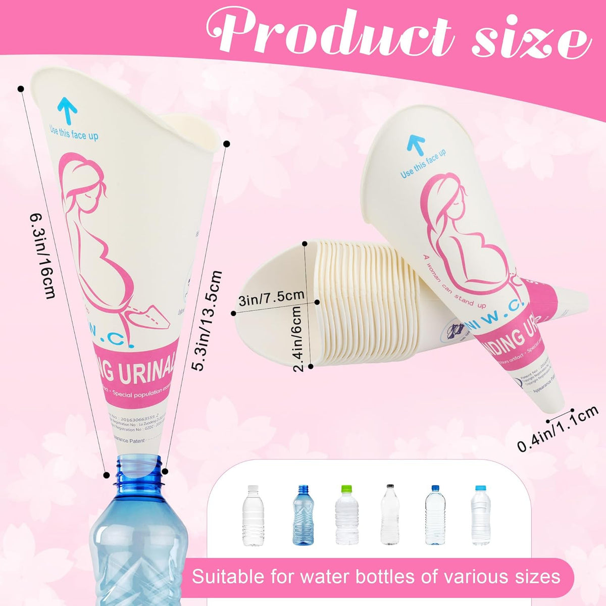 Disposable Female Urination Device Pack - Portable Girl Urinal Funnel for Camping Hiking