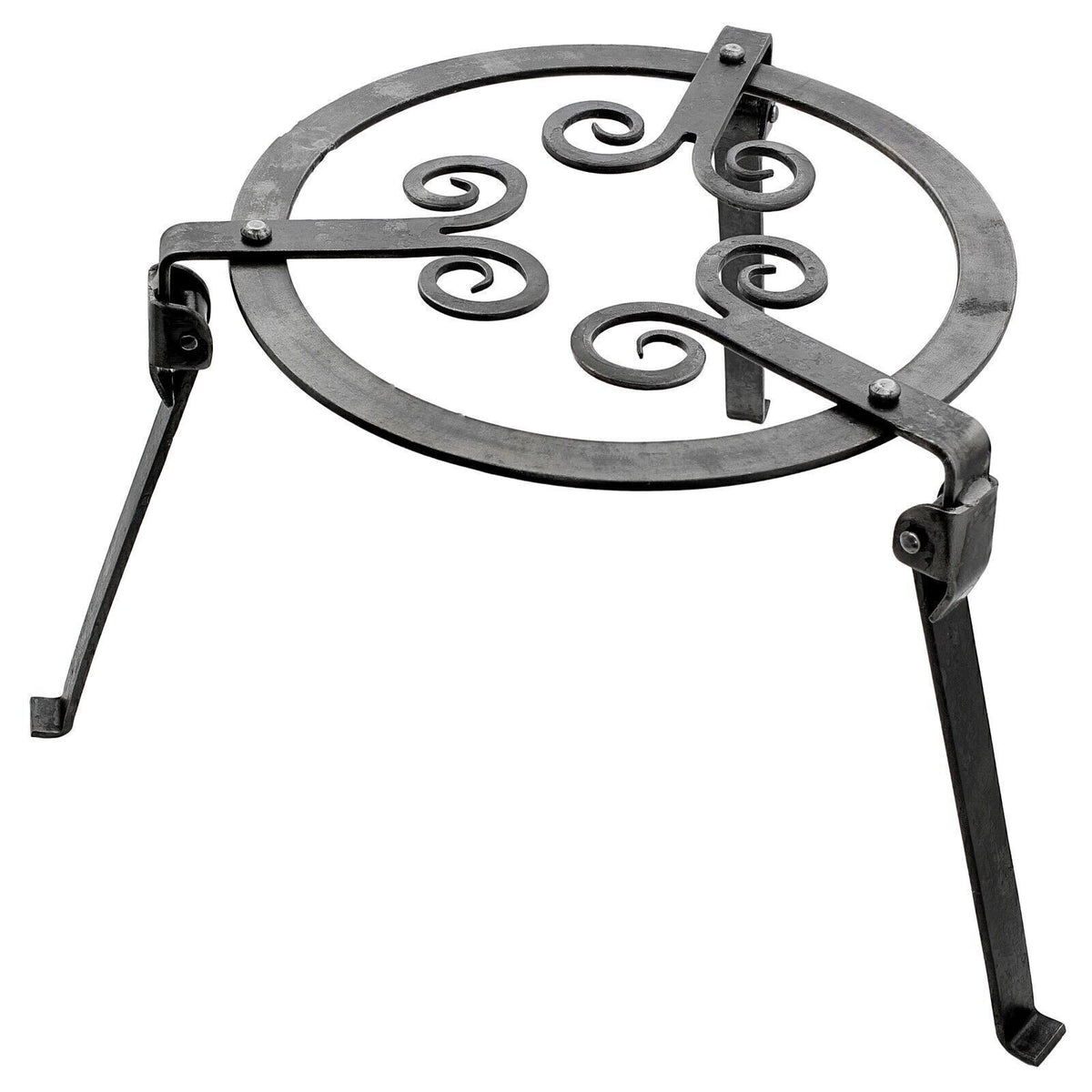 Hand Forged Medieval Iron Camping Grill Stand for Campfire Cooking