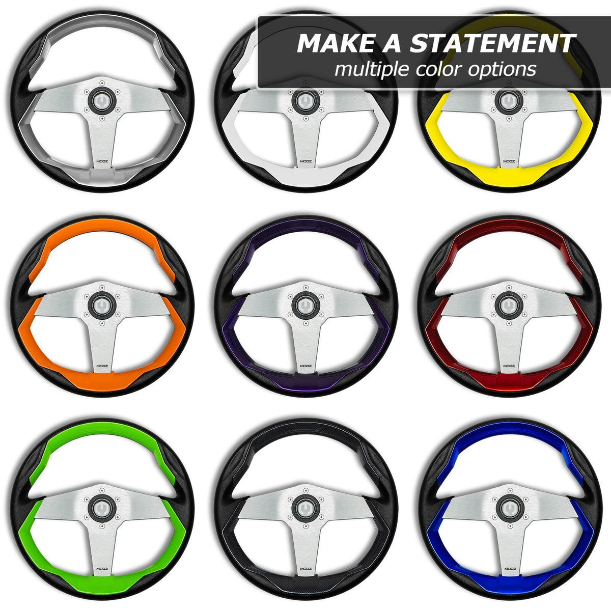 Golf Cart Steering Wheel Kit with Adapter - Custom Colors for Club Car, EZGO, Yamaha