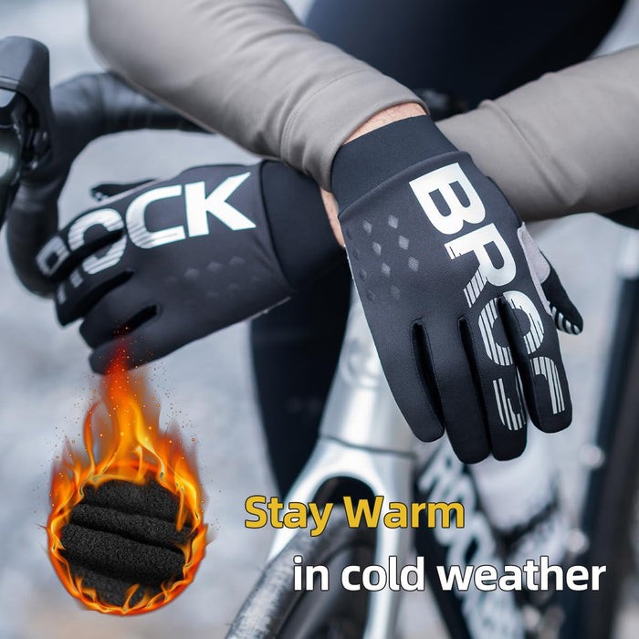 Winter Cycling Gloves Thermal Fleece Windproof Full Finger Bike Gloves