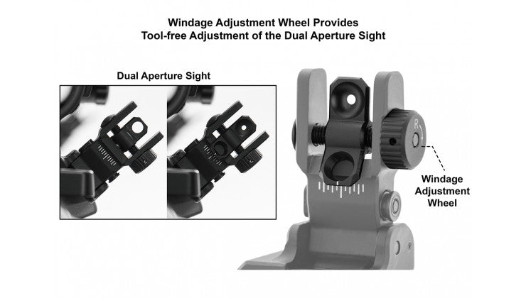 45 Degree Offset Aluminum Flip Up Sights for Rifles and Firearms
