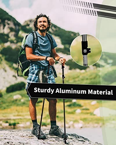 Adjustable Aluminum Trekking Poles Set - Collapsible Hiking Walking Sticks for Outdoor Adventure