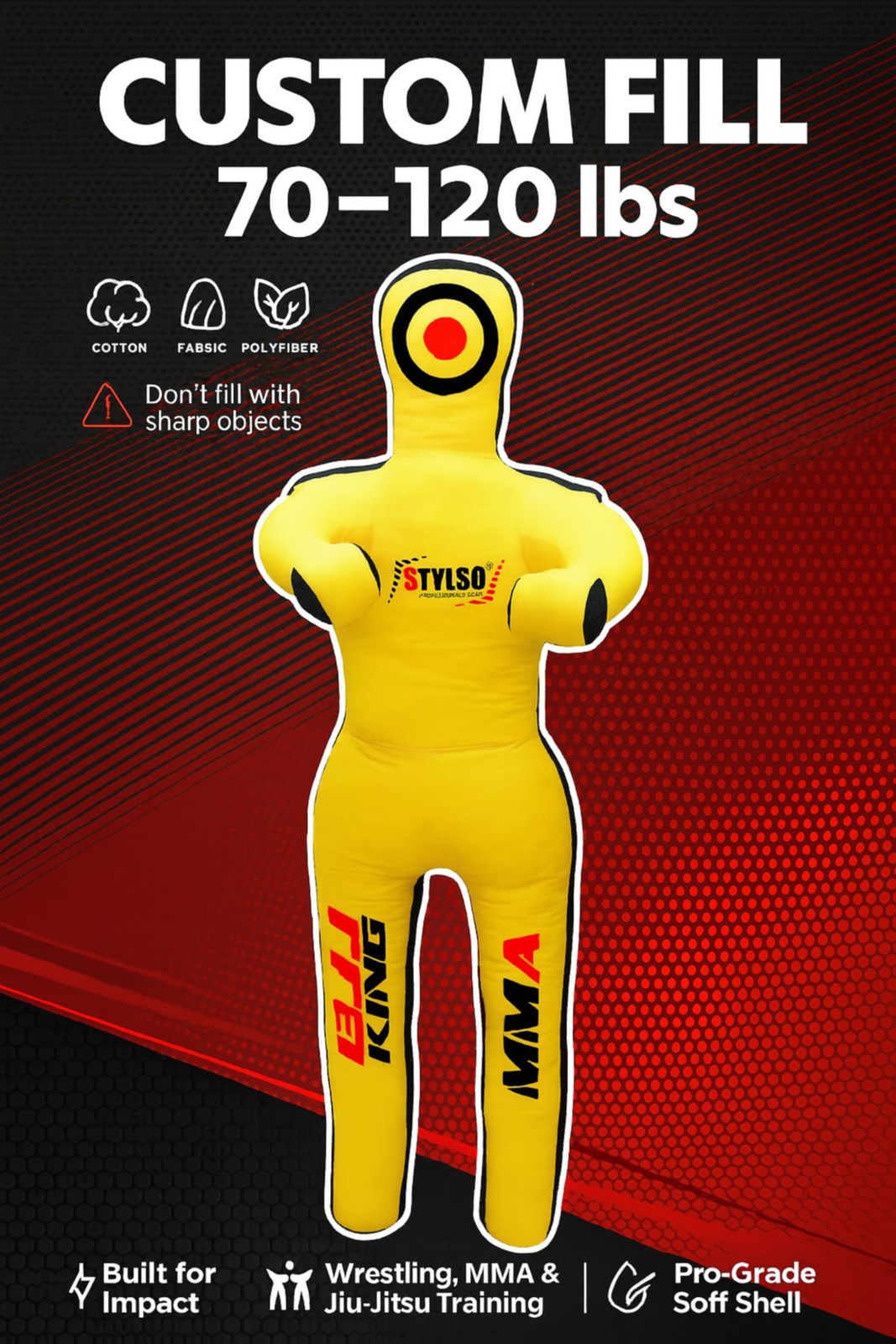 Adult Life-Size Grappling Dummy for Martial Arts Training - Heavy Duty, Unfilled