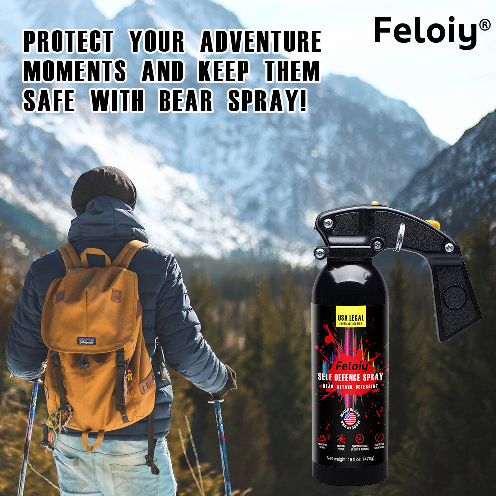 Self Defense Bear Spray 16oz with Holster - Deterrent for Bear Attacks