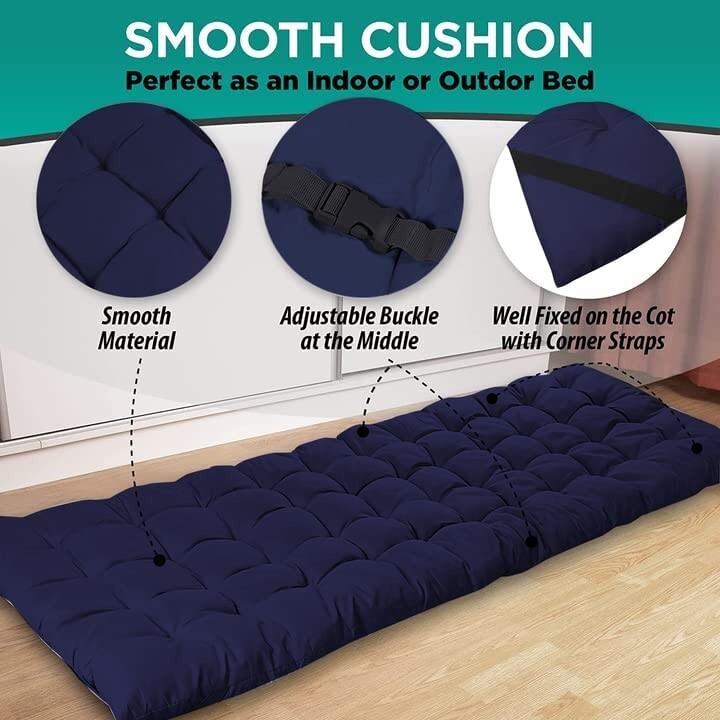 Thick Camping Mattress Pad Cushion for Outdoor Sleeping - Blue