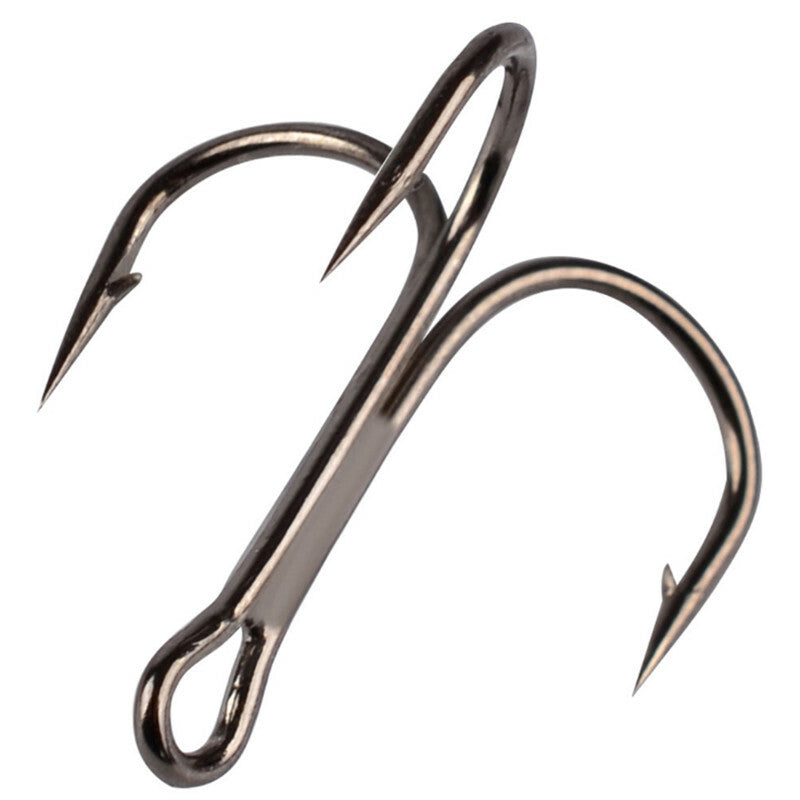 50PCS Treble Fishing Hooks Assortment Set with Storage Box - Size #2-#10