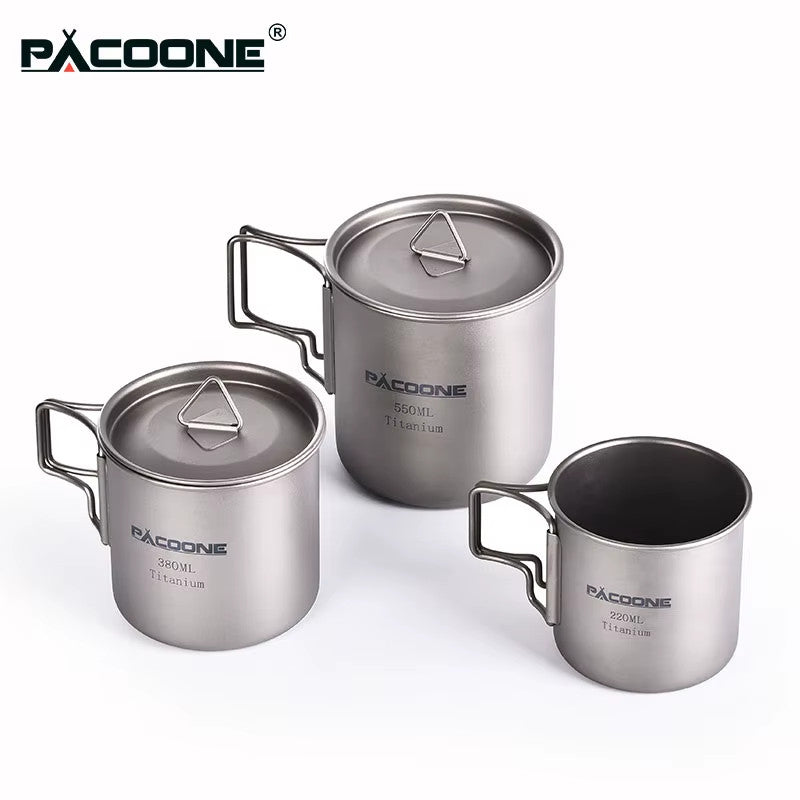 Portable Titanium Camping Mug Cup for Outdoor Travel - Multiple Sizes