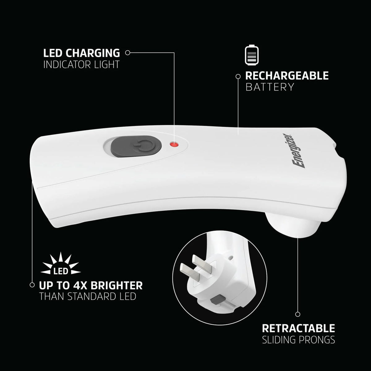 Rechargeable LED Flashlights 3-Pack with Auto-On Wall Plug-in Emergency Lights