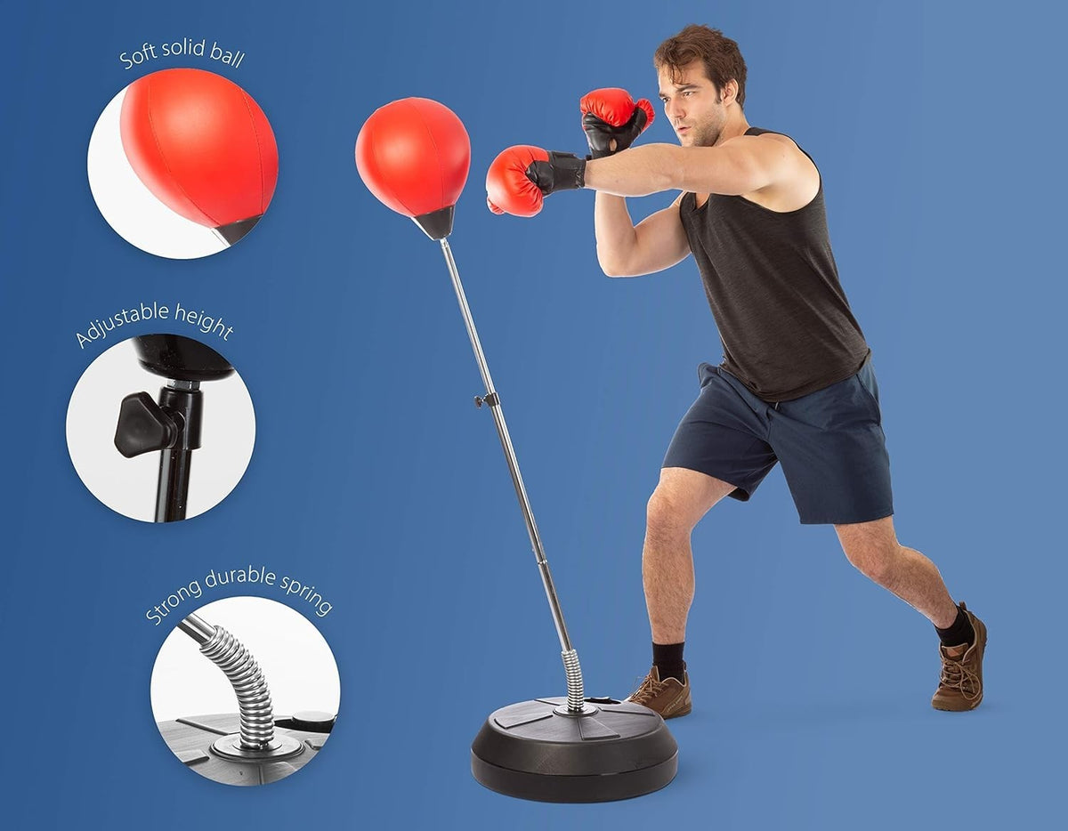 Speed Punching Bag for Reflex & Speed Training - Adjustable Height
