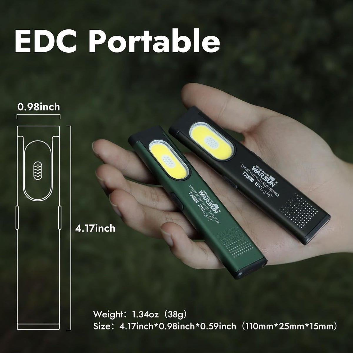 LED Flashlight, Portable 400 Lumens Multi-Mode Pocket Torch Black