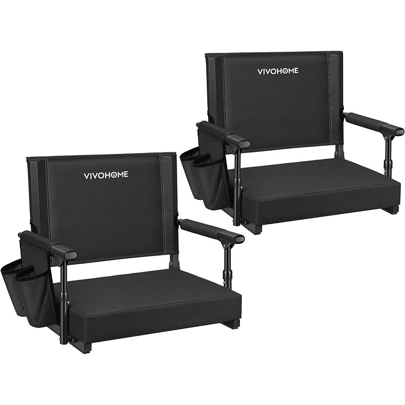 Portable Stadium Bleacher Seat with Cup Holders & Shoulder Strap - Comfortable & Foldable