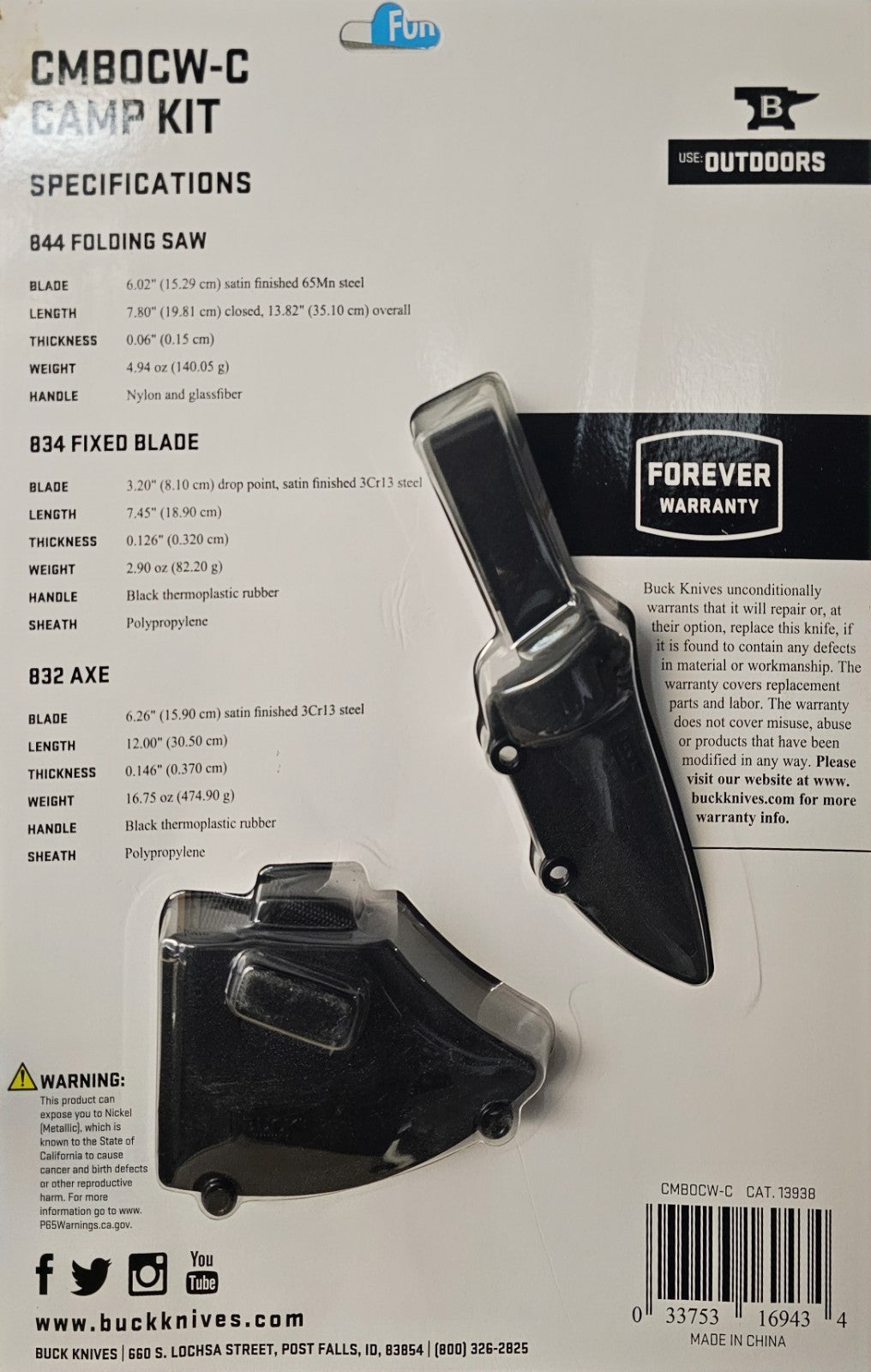 Buck Camping Knife and Saw Kit with Sheaths - Outdoor Wilderness Tools