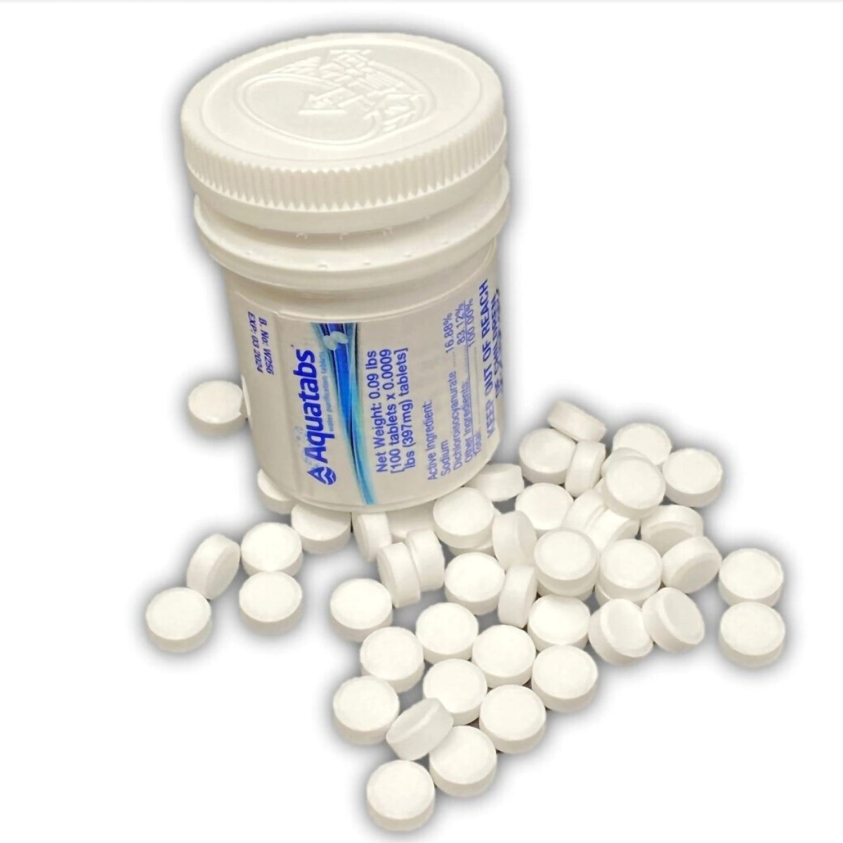 Water Purification Tablets 397mg - 100 Pack for Safe Drinking Water