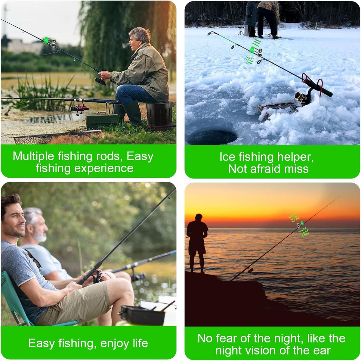 50PCS Plastic Fishing Bell Alarm Set for Rods - Loud Bite Indicators