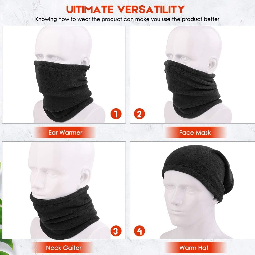 Kids Fleece Neck Warmer Winter Gaiter Balaclava for Skiing & Cold Weather