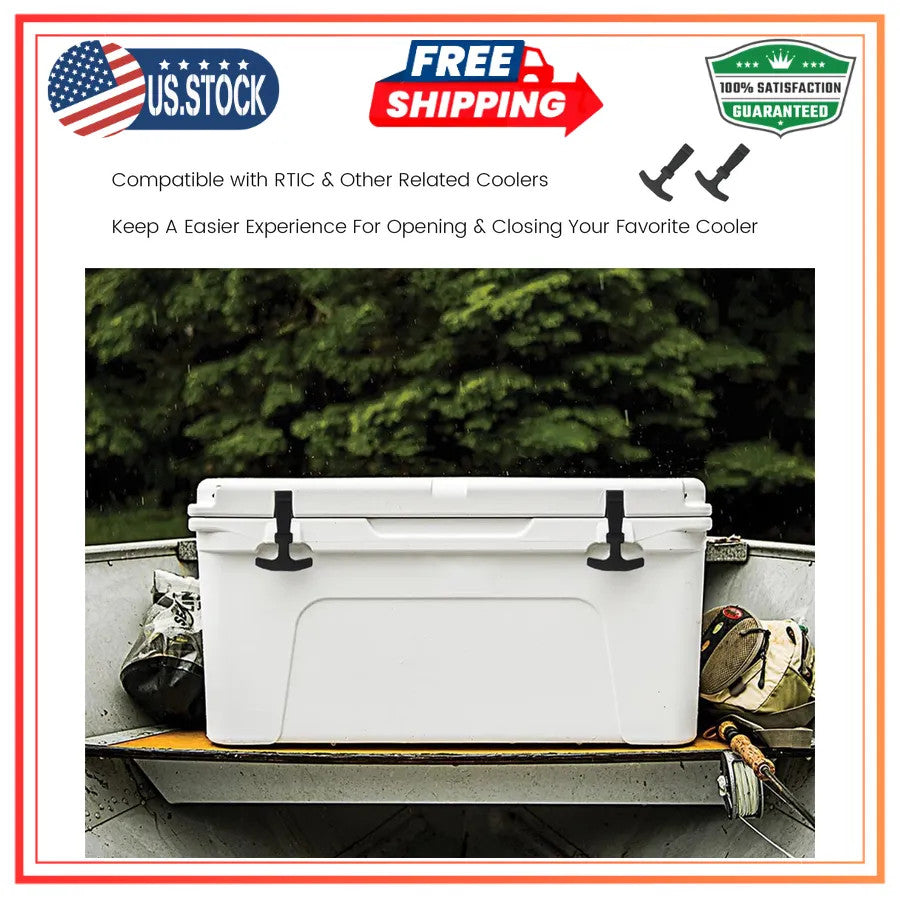 2 Pack Durable Rubber Cooler Lid Latches for Yeti and Most Hard Coolers
