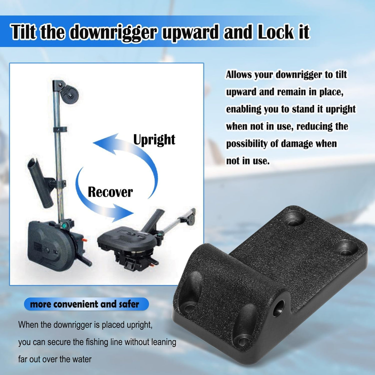 Tilt-Up Mount Bracket for Scotty Downrigger Models 1080-1116, Line Puller 2500