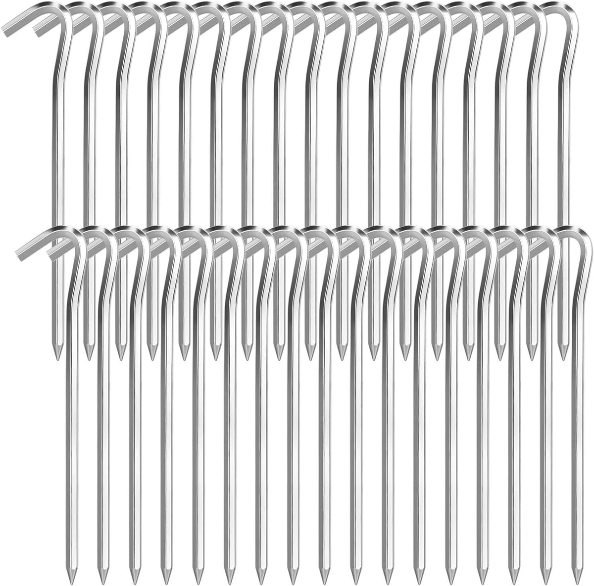 Heavy Duty 10 Inch Tent Stakes Set - Metal Ground Pegs for Camping & Outdoor