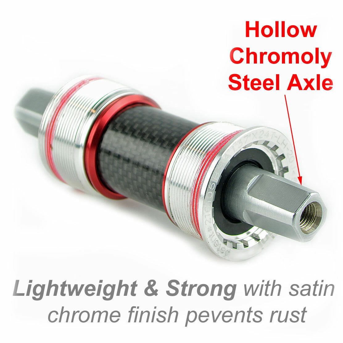 OMNI Racer CroMoly Steel Bicycle Bottom Bracket - JIS Square Taper, Multiple Lengths & Shell Widths