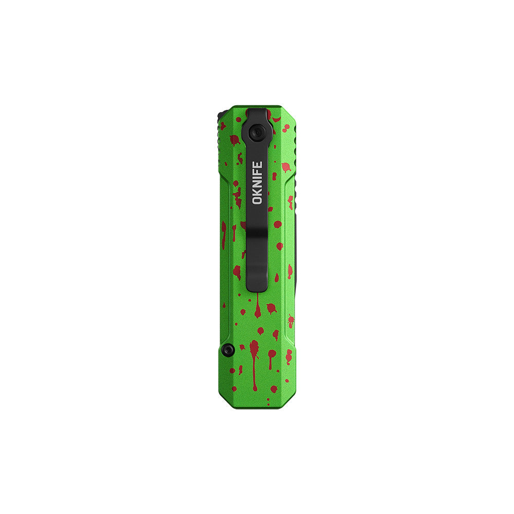 Rechargeable Tactical Folding Knife with RGB Light and Flashlight - Zombie Green