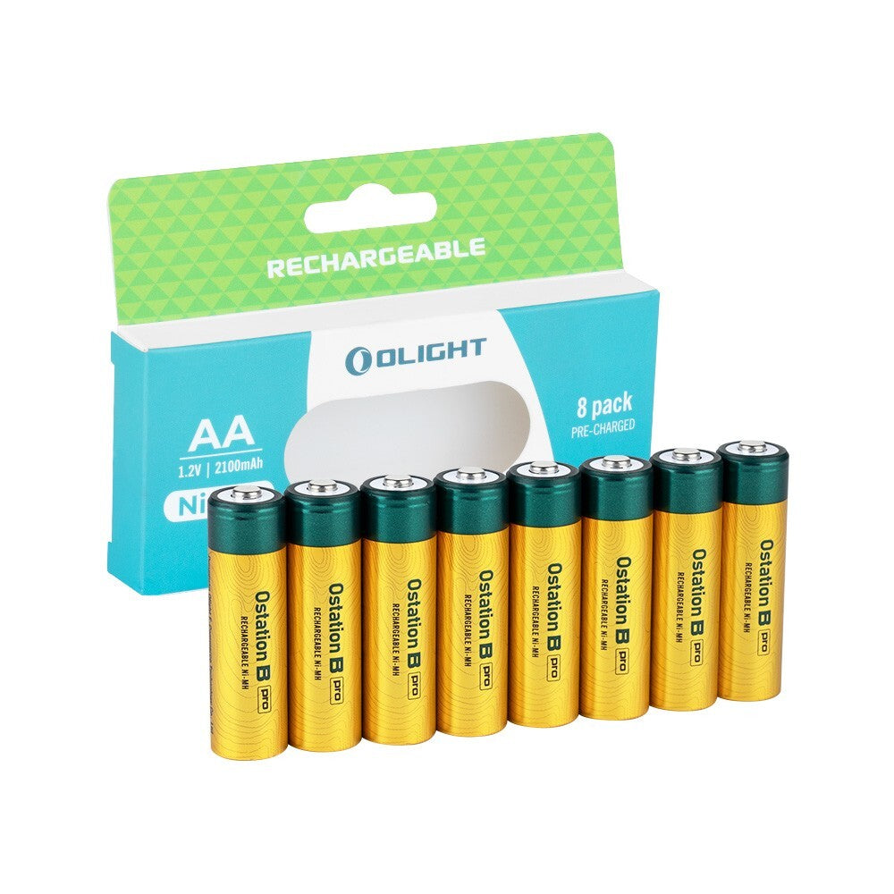 High Capacity AA Rechargeable Ni-MH Batteries 2100mAh 8-Pack