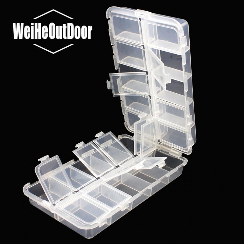 20-Compartment Transparent Fishing Tackle Box for Hooks Beads and Lures