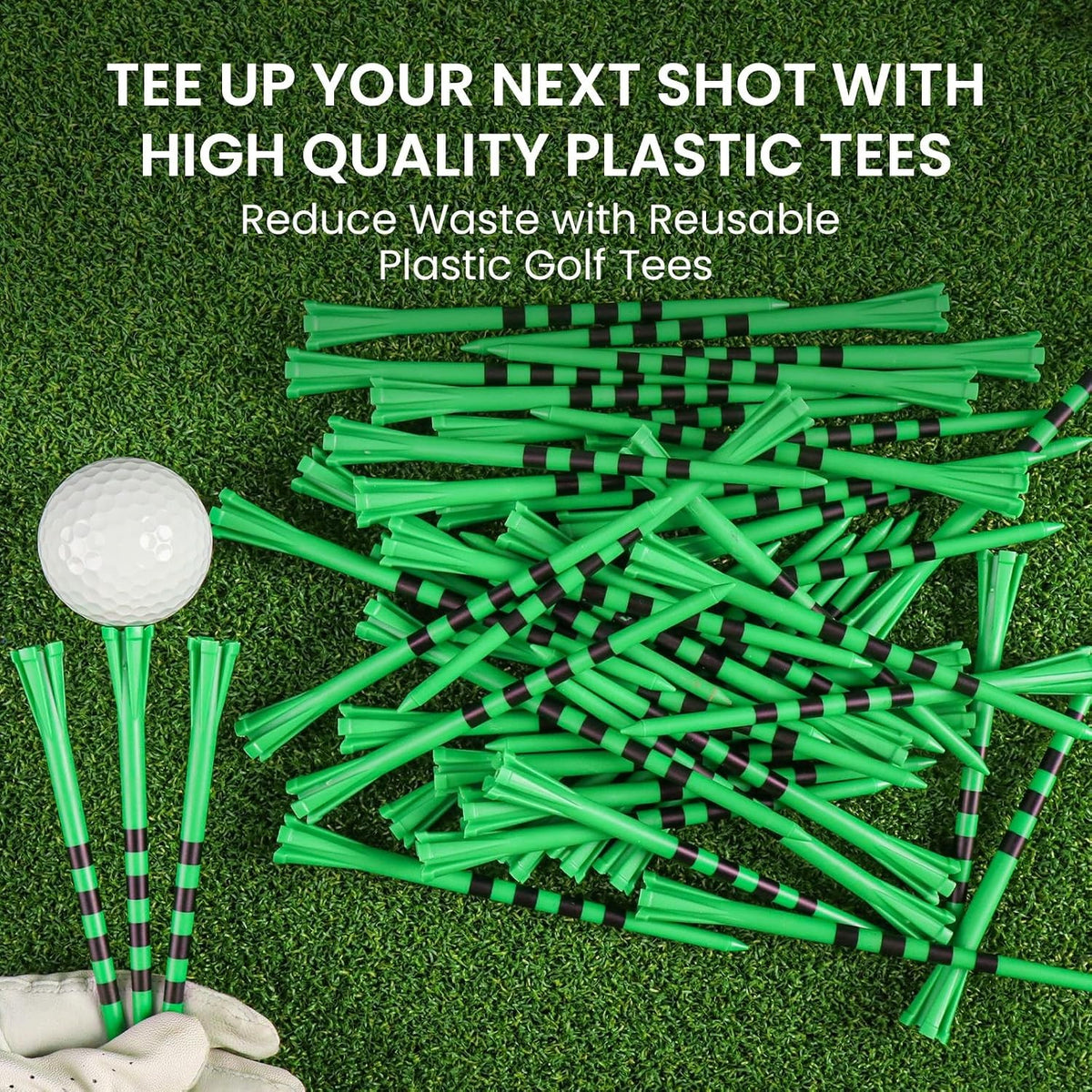 30 Pack Extra Long Plastic Golf Tees 4 or 5 Inch Unbreakable Driving Range