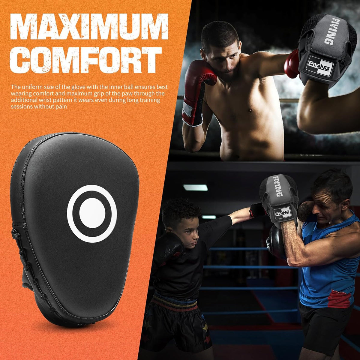 Leather Boxing Pads for Men Women Kids Focus Mitts Martial Arts Training Equipment