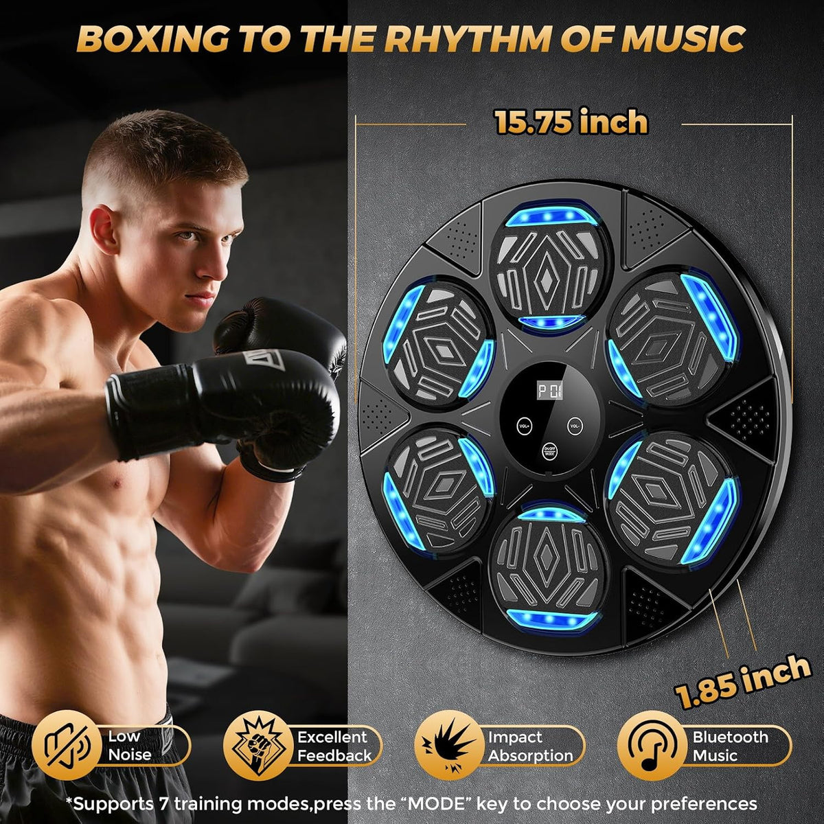 Wall Mounted Bluetooth Boxing Machine with Gloves - Interactive Punching Pad