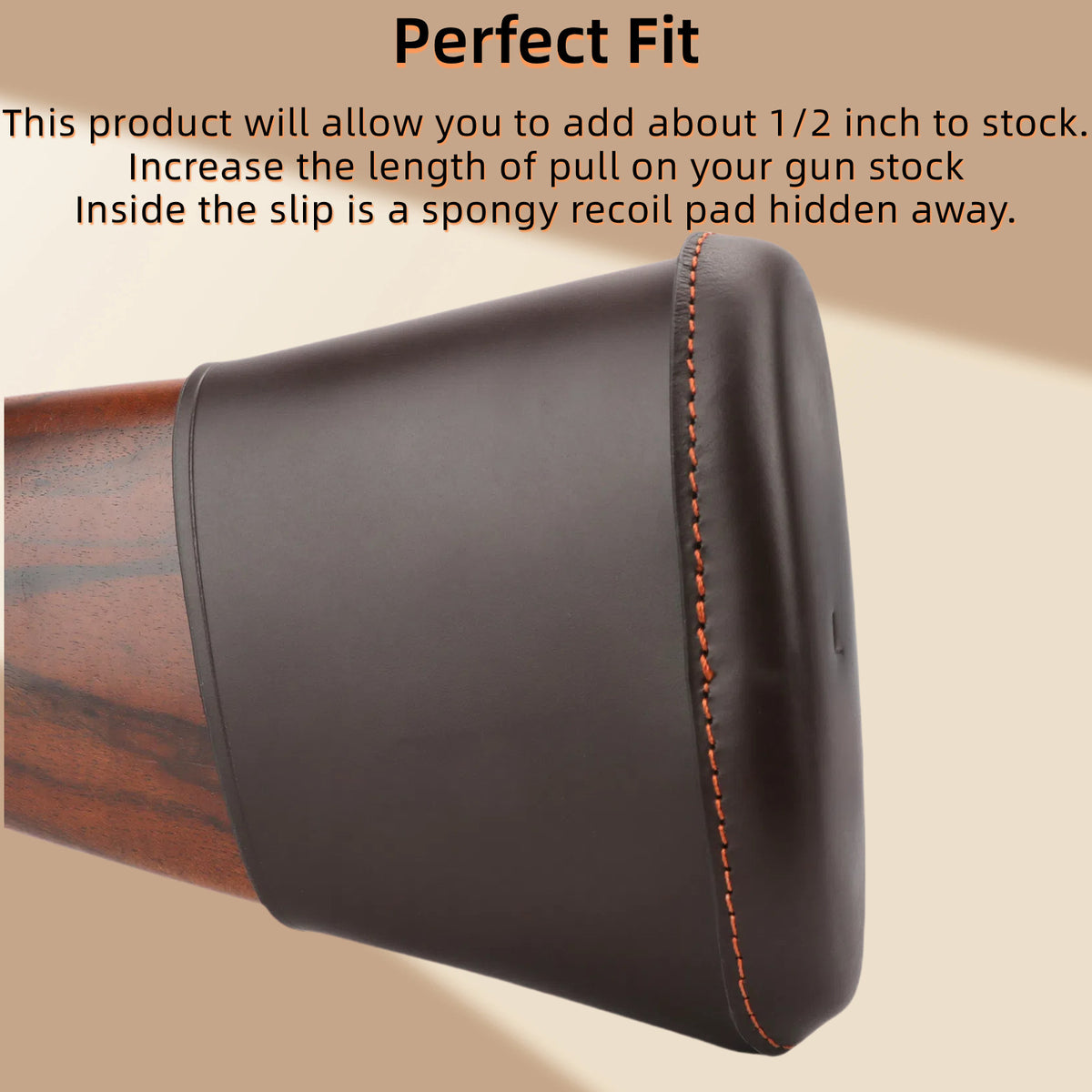 Leather Recoil Pad for Rifle and Shotgun Stock - Adjustable Shooting Cushion