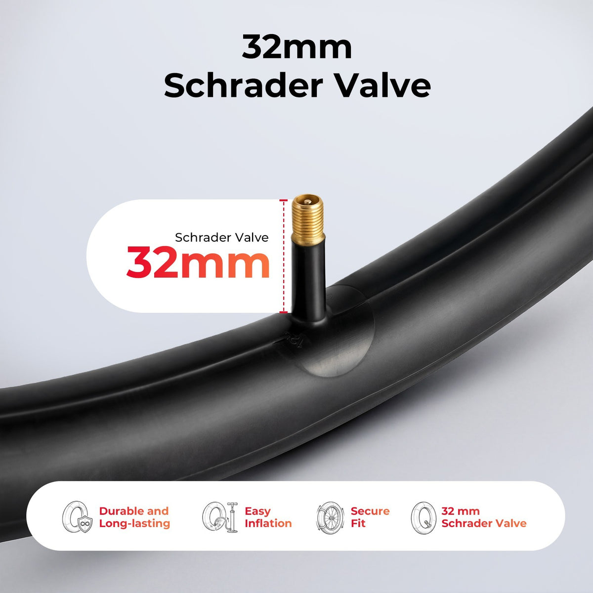 4 Pack 26-Inch Bike Inner Tubes with Schrader Valve for Mountain, Cruiser, City Bikes