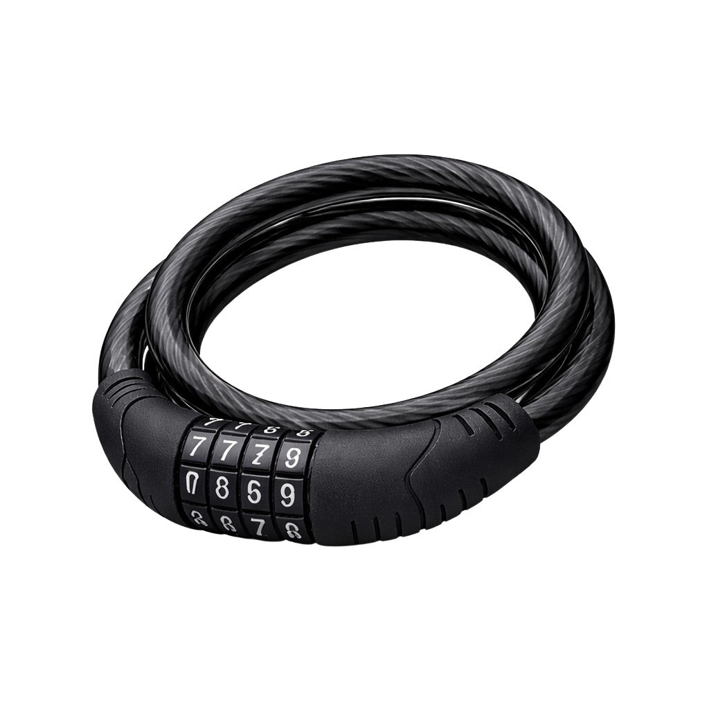 4FT Steel Bicycle Lock Cable with 4-Digit Resettable Combination - Heavy Duty Security