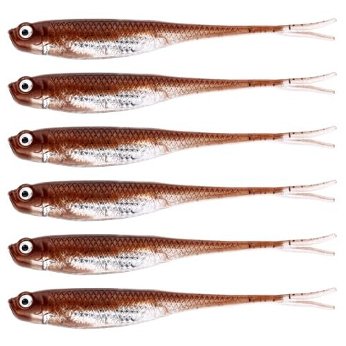 5X Soft Plastic Swimbaits Paddle Tail Shad Fishing Lures for Bass and Trout