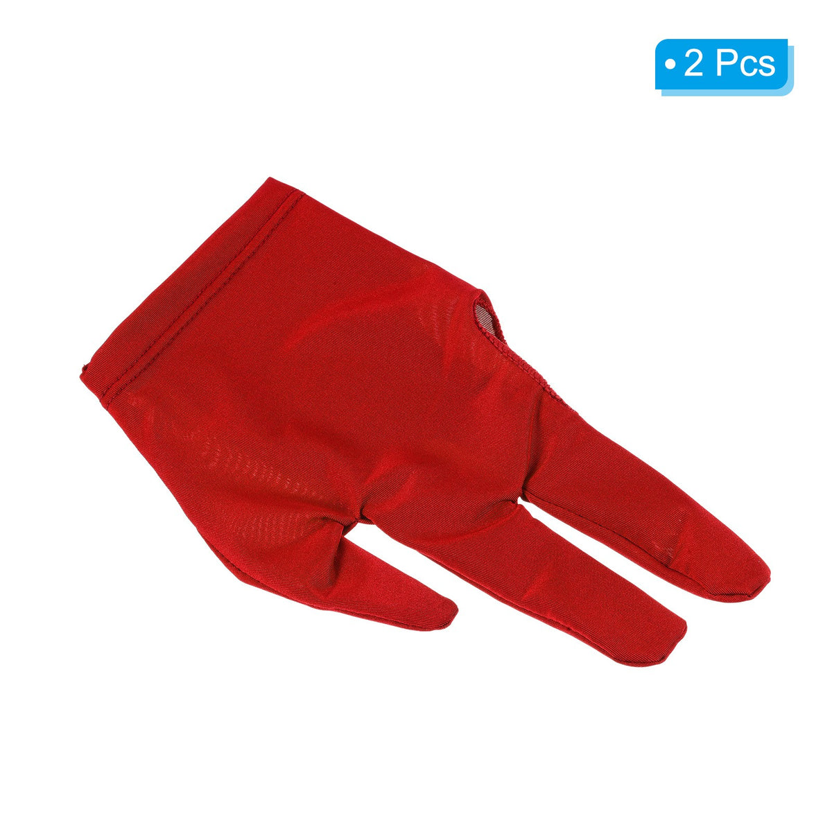 2Pcs 3-Finger Billiard Gloves Left & Right Hand Red