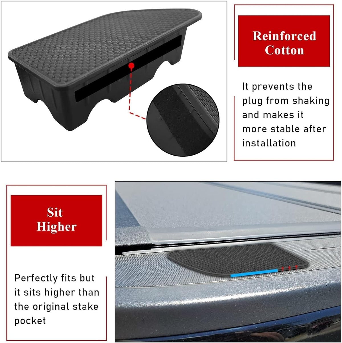 Bed Rail Stake Hole Covers for GMC Sierra & Chevy Silverado 2019-2025 - Durable ABS Plugs