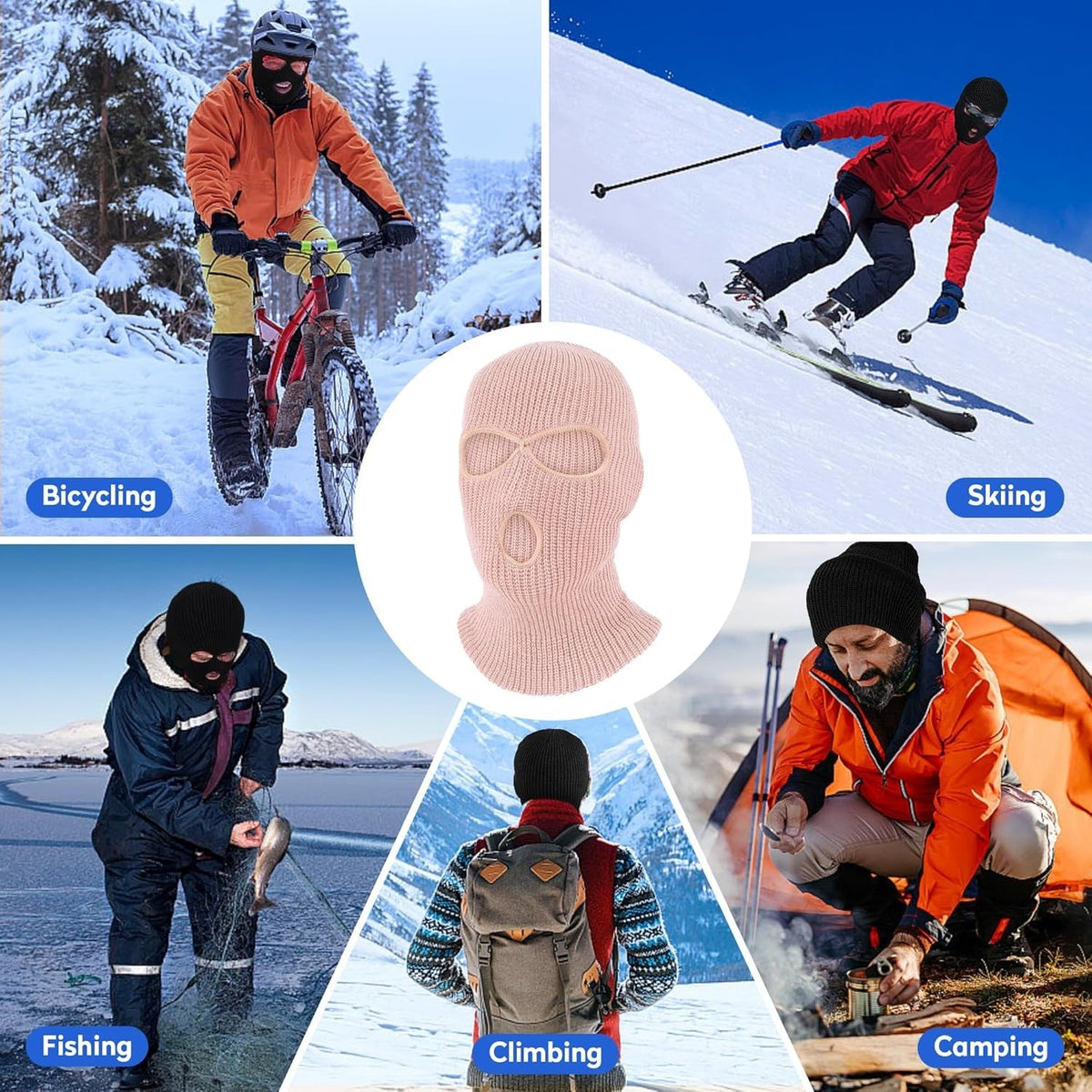 Winter Balaclava Ski Mask Face Cover for Men Women - Multiple Colors