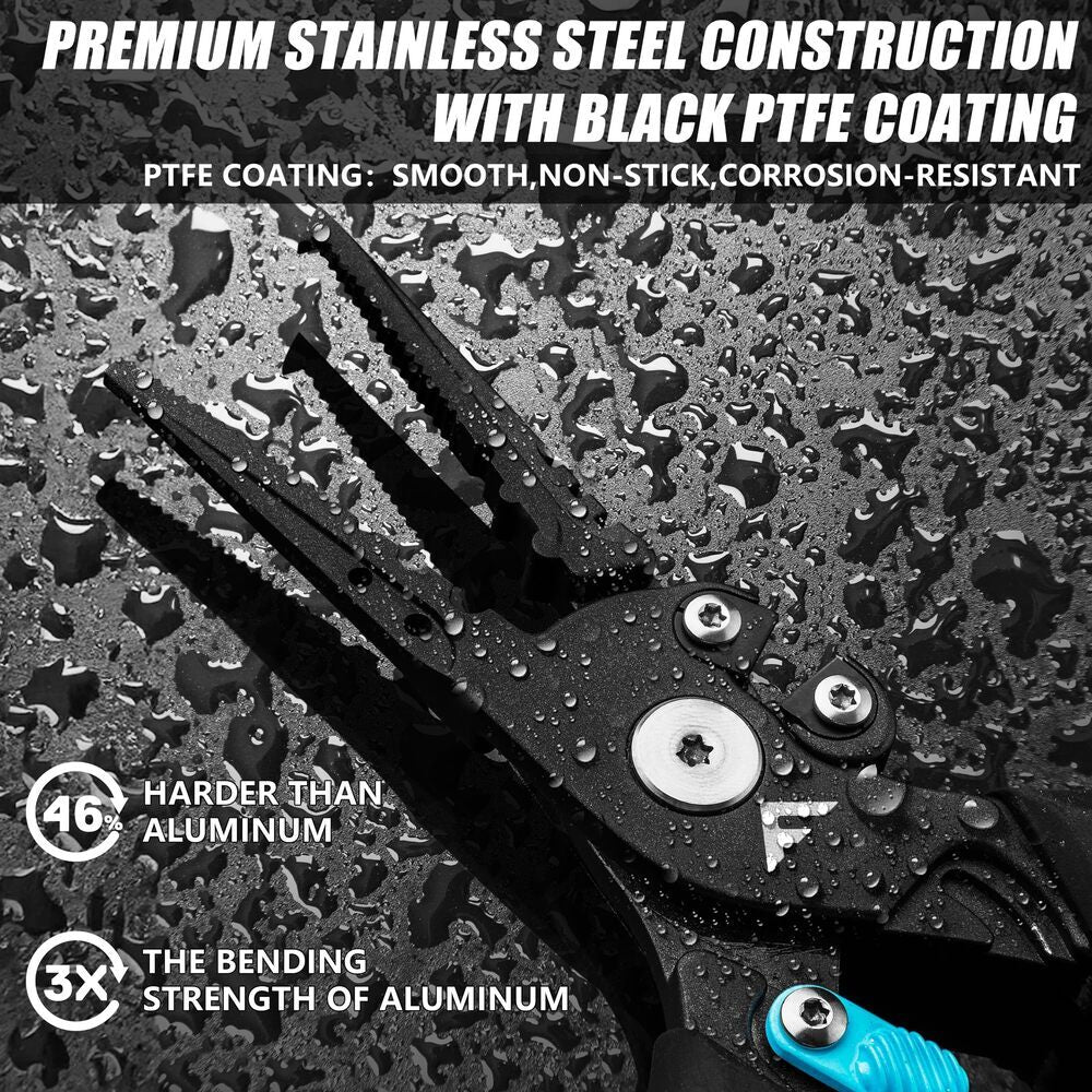 Saltwater Fishing Pliers with Safety Lock & TPR Handle – Corrosion-Resistant Multi-Function Tool