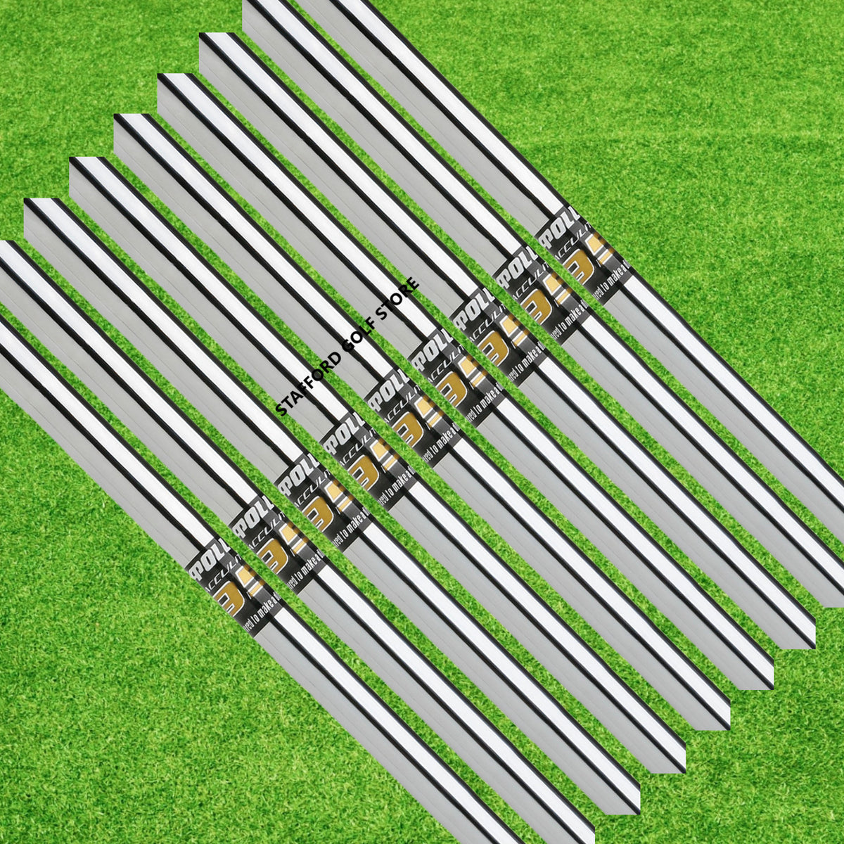 Golf Iron Shafts Set - Apollo Acculite 95 Steel R/S Combo .370 Tip, 42" Length