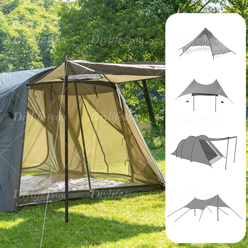 Adjustable Tent Tarp Poles Set of 2 Telescopic Camping Canopy Support