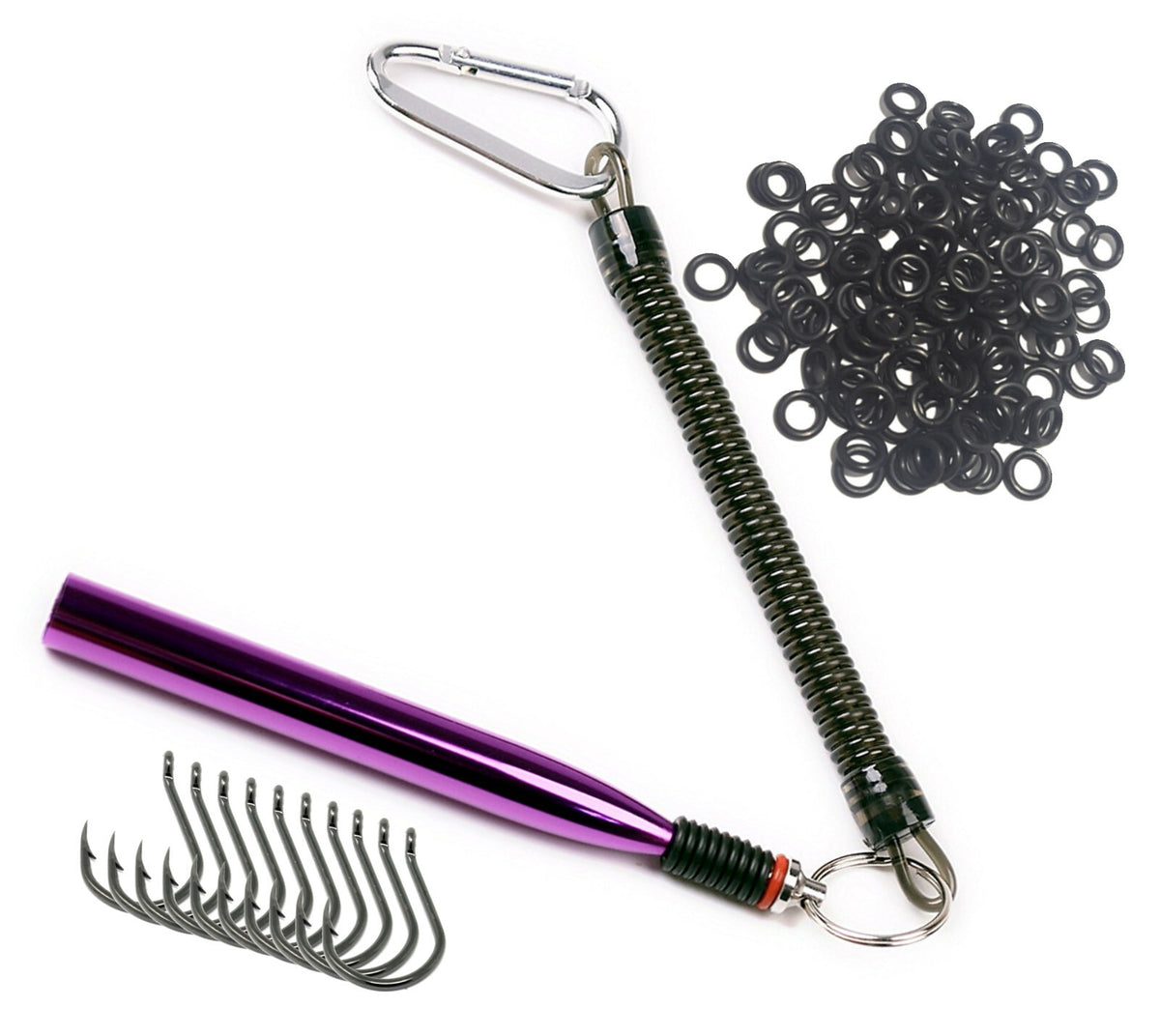 Wacky Worm Tool and O-Ring Kit for Bass Fishing - Senko Style Worms