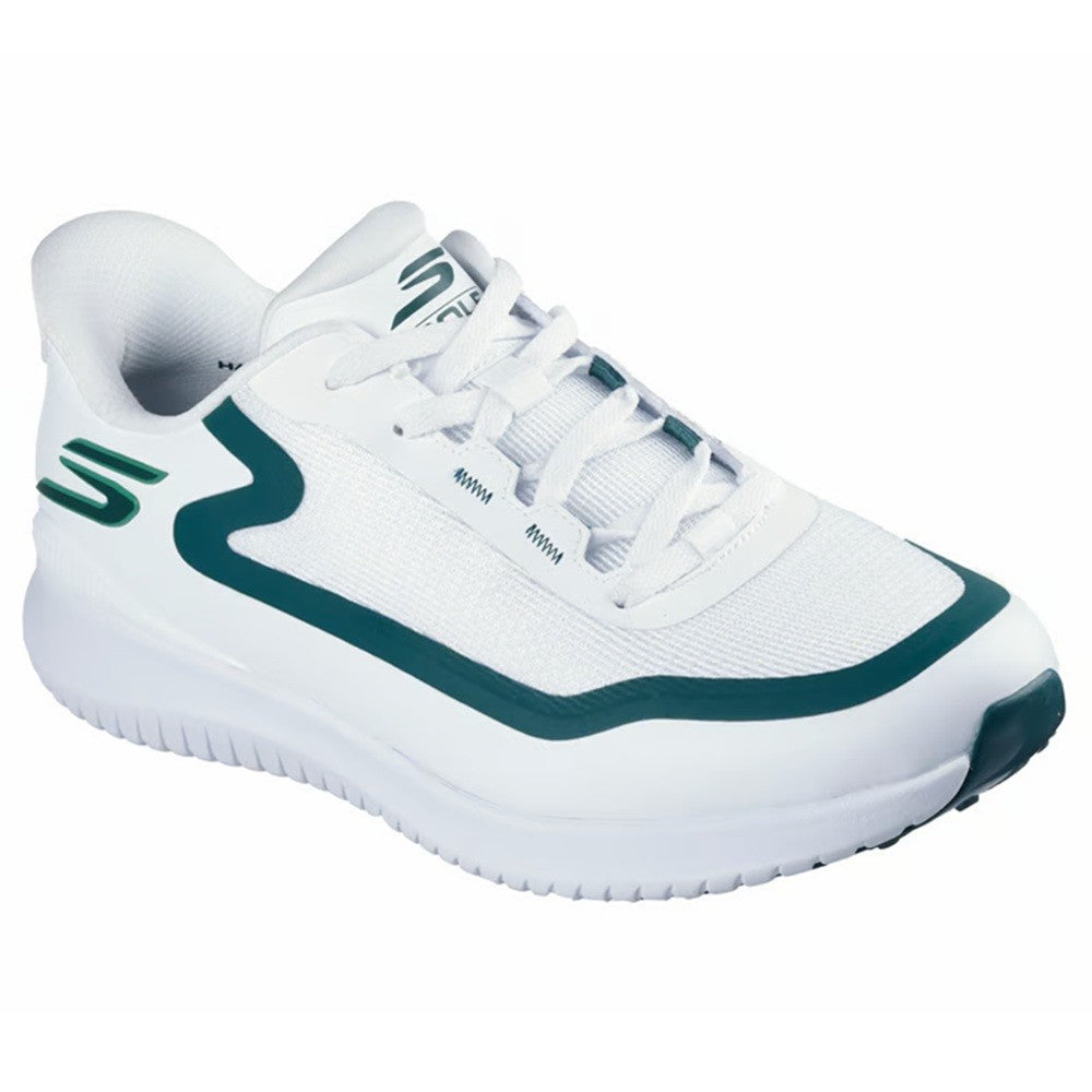 Men's Golf Shoes Spikeless Water-Resistant Breathable Slip-Ons - White Green