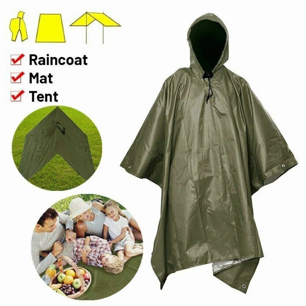 Waterproof Military Poncho for Camping and Hiking, US Army Style