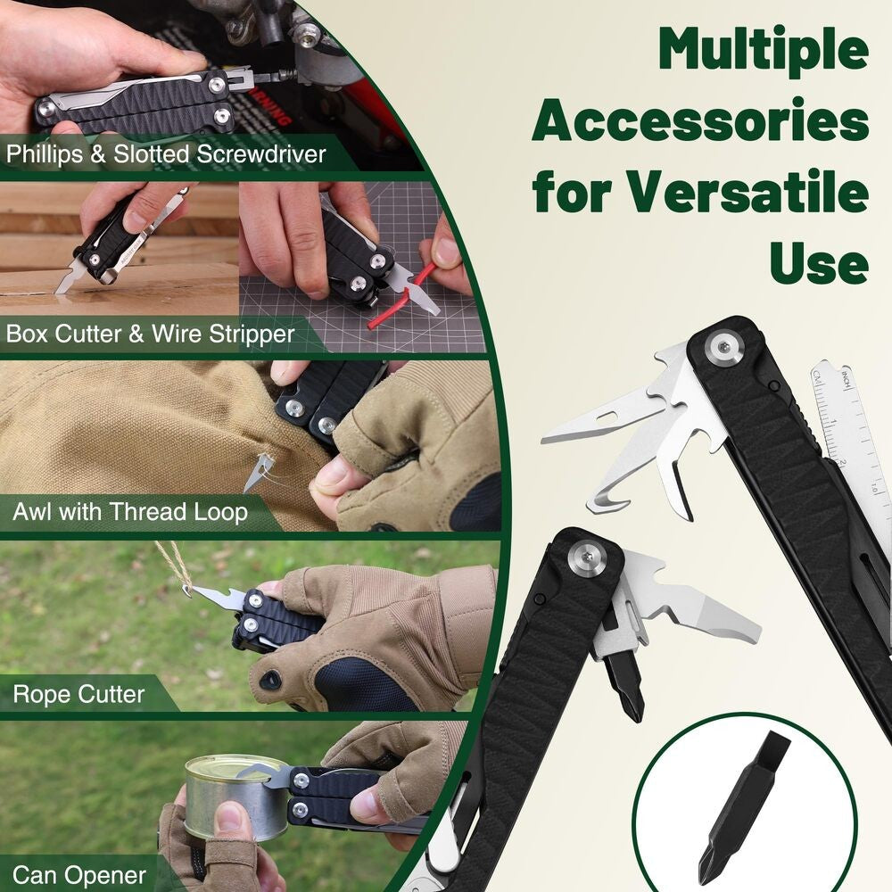 17-in-1 Multi Tool with CNC Steel Pliers for Camping, Hiking, Survival