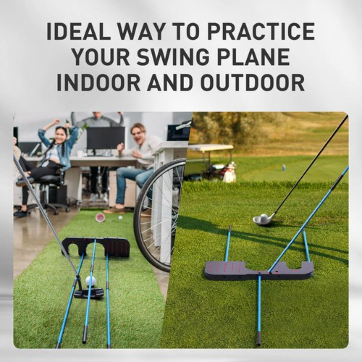 Golf Alignment Sticks & Swing Plane Trainer Set - Practice Aid for Better Aim
