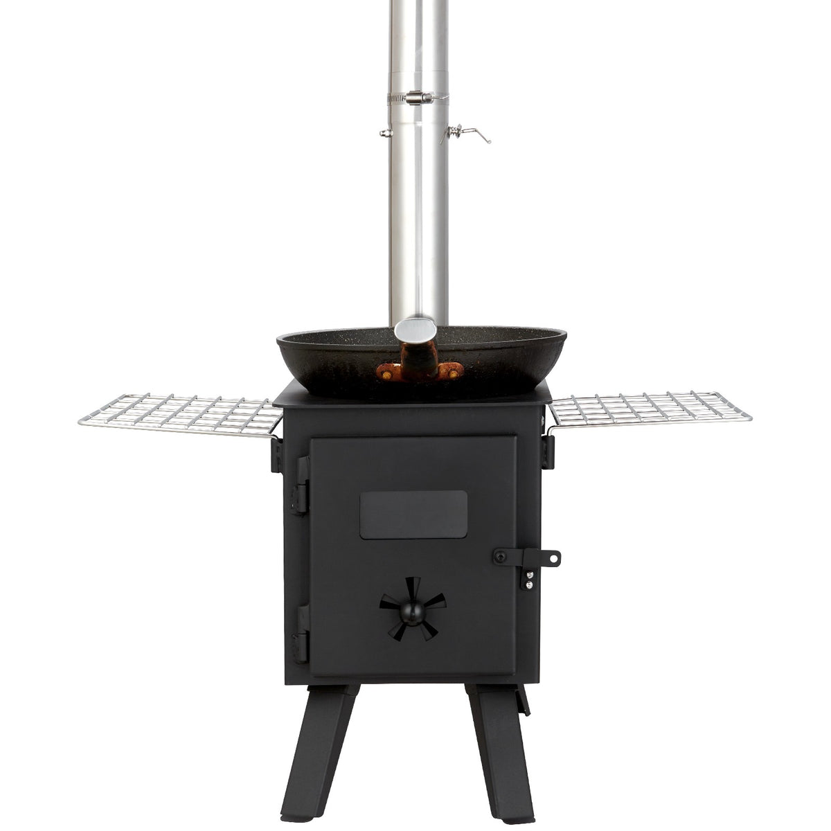 Portable Outdoor Wood Stove for Camping - 86 Inch Tent Heating & BBQ