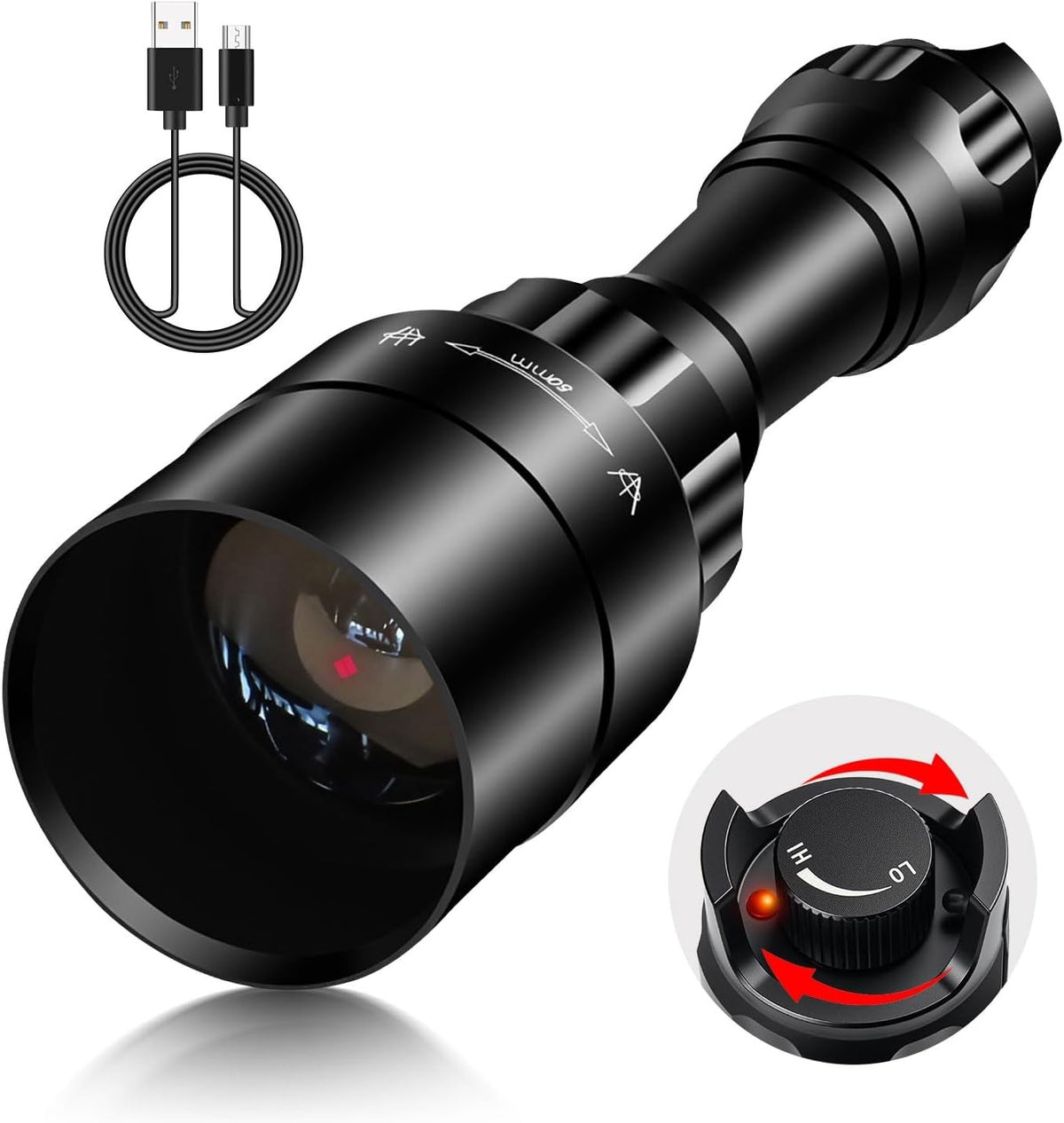 Infrared Flashlight T50/T67 IR Illuminator Dimmable Zoomable Night Vision
